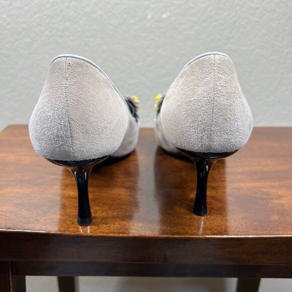 Fabrizio Viti Daisy Heels Pump Priscilla Beaulieu boho retro size 9.5 (39 1/2) - Picture 8 of 14